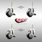 Service Caster 3 Inch 316SS Black Polyurethane Swivel 12mm Threaded Stem Caster Set Brake SS316TS20S314-PPUB-BLK-TLB-M1215-4 - alternate 1
